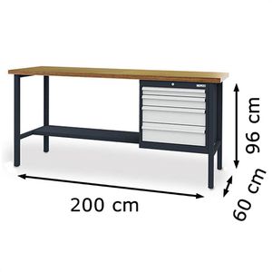 Produktbild für Werkbank Simplaflex CL6004KW20, lichtgrau