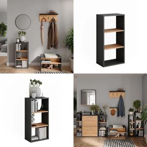 Produktbild für Bücherregal Vicco Orlando, anthrazit / eiche