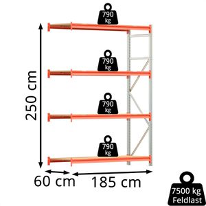 Produktbild für Anbauregal Regalwerk EMMA, 4 Holzböden