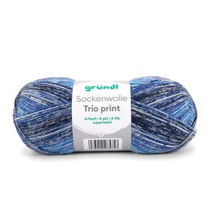 Produktbild für Häkelgarn Gründl 6229-05, Sockenwolle Trio print blau/grün mix