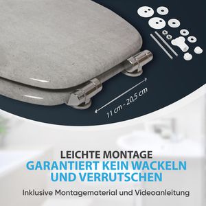 Produktbild für WC-Sitz Sanilo Beton A504516, oval, aus Holz
