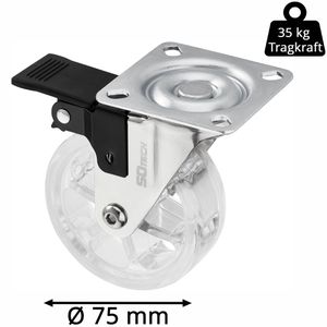 Produktbild für Möbelrolle SO-TECH RAPID 129886, mit Anschraubplatte