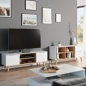 Produktbild für Sideboard Vicco Nautica, aus Holz, weiß / eiche