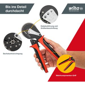 Produktbild für Crimpzange Wiha 41246, mit Seiteneinführung
