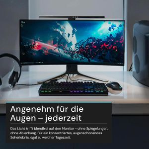 Produktbild für Monitorlampe Luxula LX700165, mit USB und LED