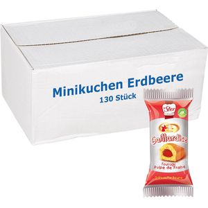 Kuchen Le-Ster Minikuchen Erdbeere, mit Fruchtfüllung