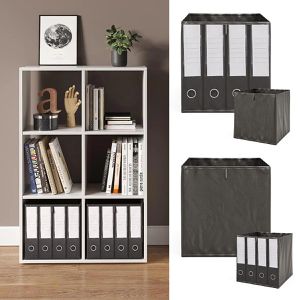Produktbild für Bücherregal Vicco 49302, weiß, mit 2 Faltboxen