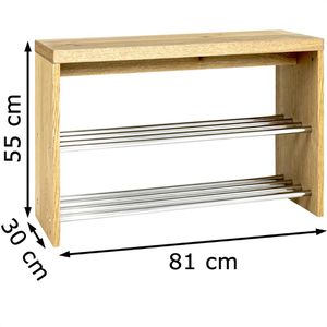 Produktbild für Schuhbank Haku-Möbel 15621, eiche, aus Holz