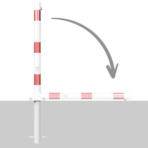 Produktbild für Absperrpfosten Schake 460FUHB, rot/weiß, aus Metall