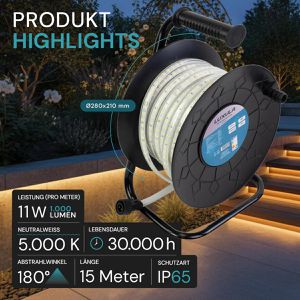 Produktbild für Lichtschlauch Luxula LX700110, LED, neutralweiß