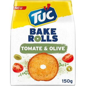 TUC Brotchips Bake Rolls, Tomate und Olive, 150g