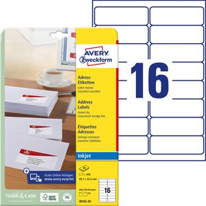 Adressetiketten Zweckform J8162-25, weiß