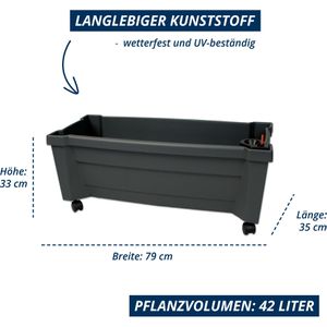 Produktbild für Pflanzkasten KHW Calypso 37395 anthrazit