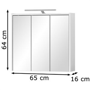 Produktbild für Spiegelschrank Schildmeyer Dex 155120, weiß matt