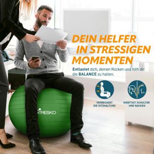 Produktbild für Gymnastikball Tresko Anti-Burst, mit Luftpumpe