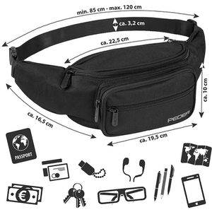 Produktbild für Bauchtasche Pedea Trend Gr. L, 60065101, Polyester, schwarz