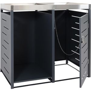 Produktbild für Mülltonnenbox Mendler HWC-H40, Metall