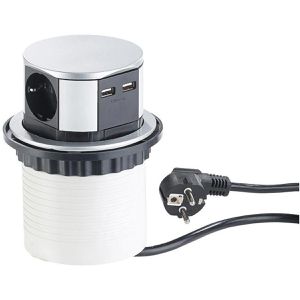 Produktbild für Einbausteckdose Böttcher-AG mit 1,5 m Kabel, versenkbar