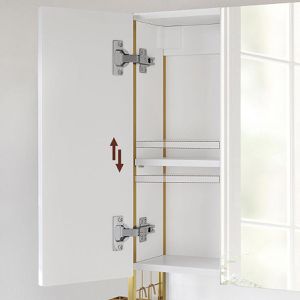 Produktbild für Spiegelschrank Vasagle BBK124A10, weiß-gold