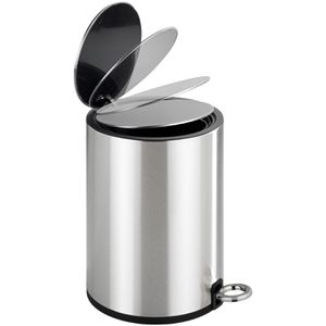 Produktbild für Mülleimer Wenko Monza Easy Close, silber glänzend
