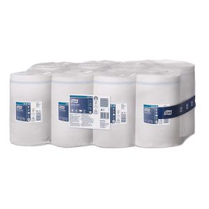 Produktbild für Putztuchrolle Tork Advanced Mini, 100130, M1, Zellstoff, weiß