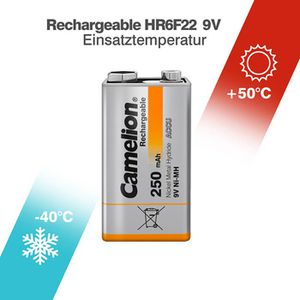 Produktbild für Akku Camelion 9V, 250 mAh