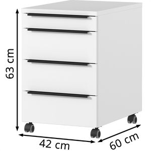 Produktbild für Rollcontainer Germania Mailand 4377-84, aus Holz, weiß