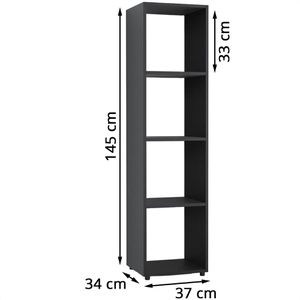Produktbild für Bücherregal Vicco Ludus, schwarz