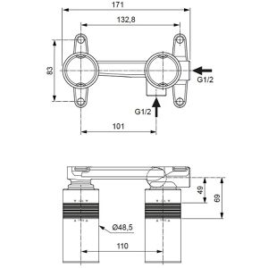 Produktbild für Unterputz-Grundkörper Ideal-Standard Conca Tap, A1313NU