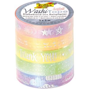 Washi-Tape Folia 26449 Hotfoil, mit Glanzeffekt, Rainbow
