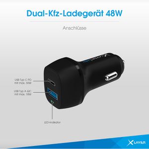Produktbild für Zigarettenanzünder-Adapter XLayer 219942, 3 A, 48 Watt