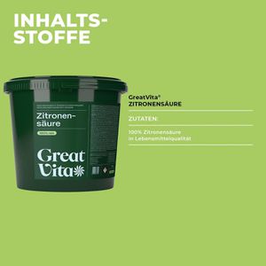 Produktbild für Zitronensäure GreatVita Monohydrat E-330, Pulver