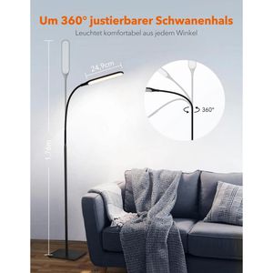 Produktbild für Stehlampe TaoTronics TT-DL072, LED, schwarz, 176 cm
