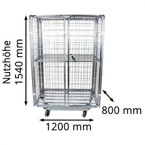 Produktbild für Rollbehälter HMH nestbar Tür, ZWB, Nutzhöhe 1540mm