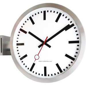 Produktbild für Wanduhr Eurotime 51770-47, Aluminium, analog, Funkuhr
