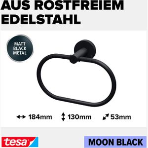 Produktbild für Handtuchhalter Tesa Moon Black 40623, schwarz