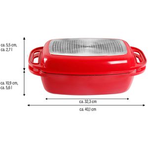 Produktbild für Bräter STONELINE 13175, rot, aus Aluguss