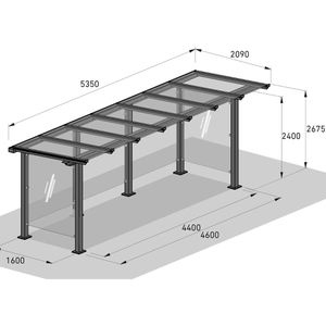 Produktbild für Personenunterstand WSM Passau P13, anthrazit, aus Metall