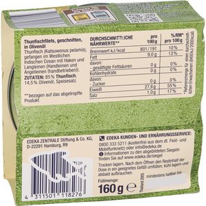 Produktbild für Fischkonserve Edeka Herzstücke Thunfischfilets