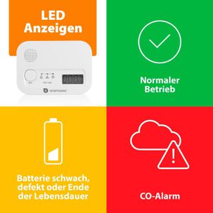 Produktbild für CO-Melder Smartwares FGA-13041, mit Batterie
