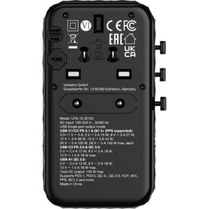 Produktbild für Reiseadapter Verbatim UTA-10 Universal, GaN, 140W