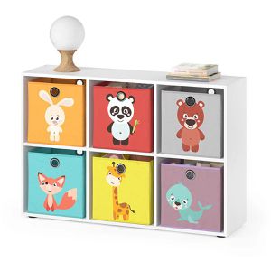 Produktbild für Bücherregal Vicco 81902, weiß, mit 6 Faltboxen
