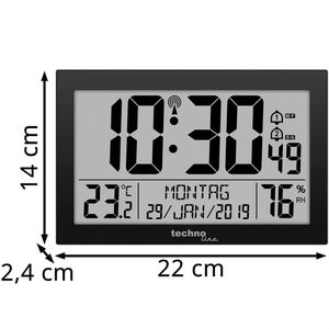 Produktbild für Wanduhr Technoline WS 8016 Kunststoff, digital, Funkuhr