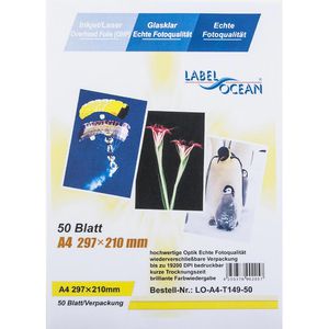 Inkjetfolien LabelOcean LO-A4-T149-50, transparent, A4