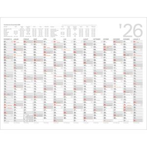 Plakatkalender Kalenderwerk Memo, Jahr 2026