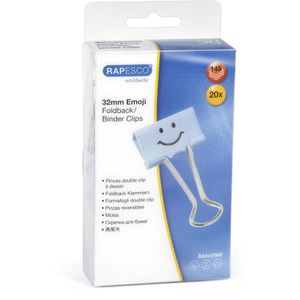 Produktbild für Foldbackklammern RAPESCO 1353, Emoji, 32mm