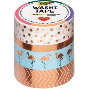 Washi-Tape Folia 26415 Hotfoil, mit Glanzeffekt, rosegold