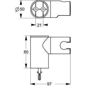 Produktbild für Duschkopfhalterung Ideal-Standard Idealrain B9468AA, verchromt
