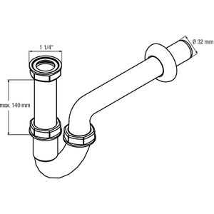 Produktbild für Siphon Cornat Röhrensiphon für Waschbecken