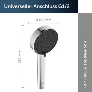 Produktbild für Handbrause Ideal-Standard Idealrain Alu+ BD580AA, verchromt